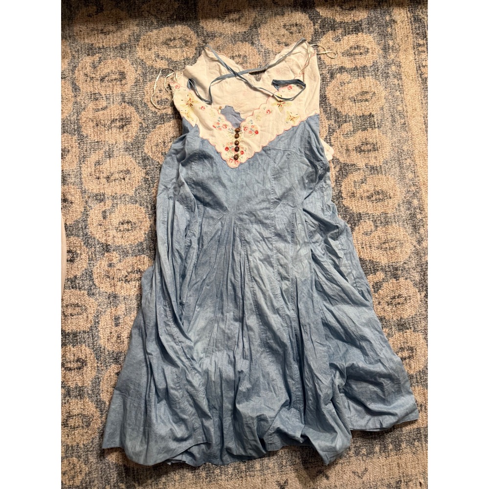 Free People This And That Embroidered Midi Dress S Excellent Condition - Picture 7 of 8